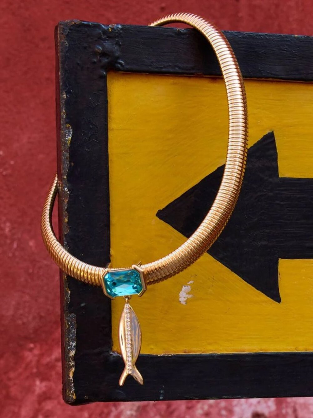 NEW Mignonne Gavigan Paula Collar Necklace in Gold and Blue - Picture 5 of 6